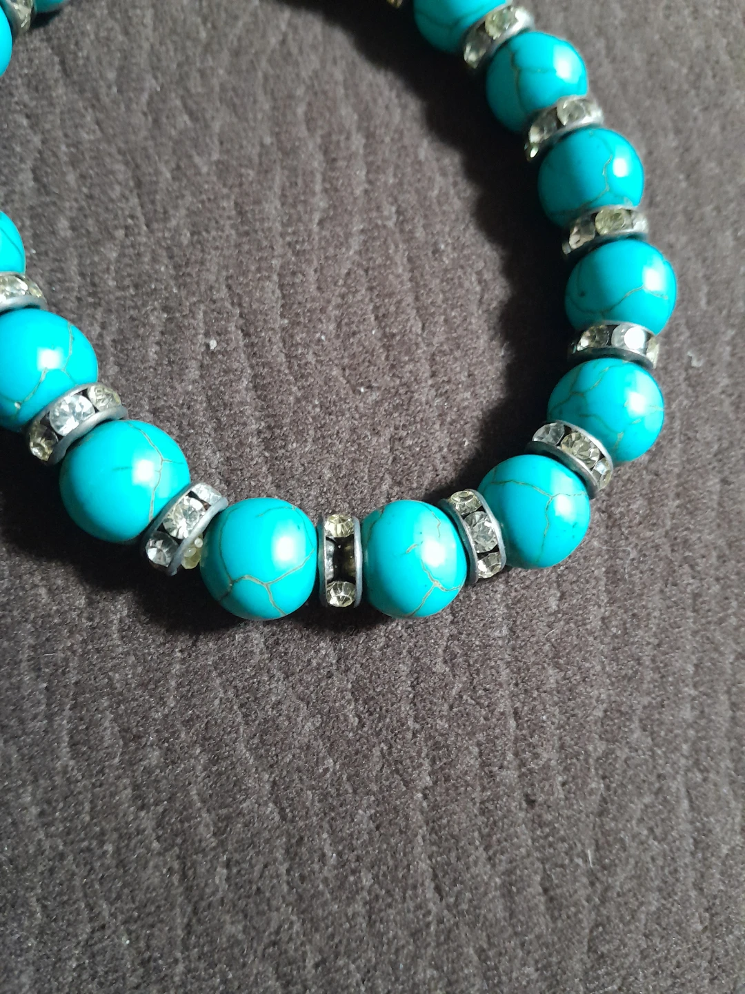 Turquoise and Rhinestone Stretchy Bracelet - photo 2