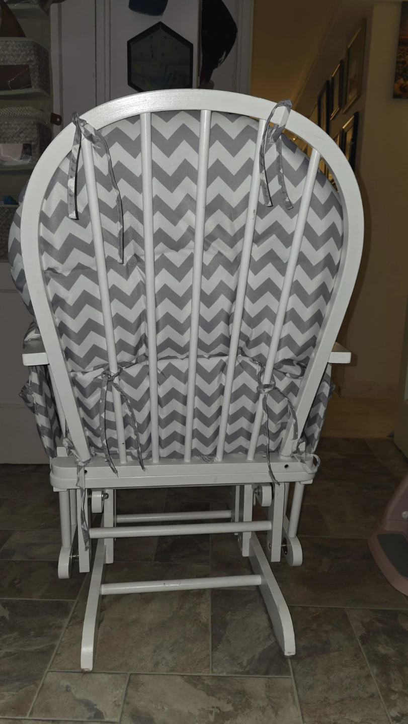 White Glider Rocking Chair with matching leg rest rocker - photo 5