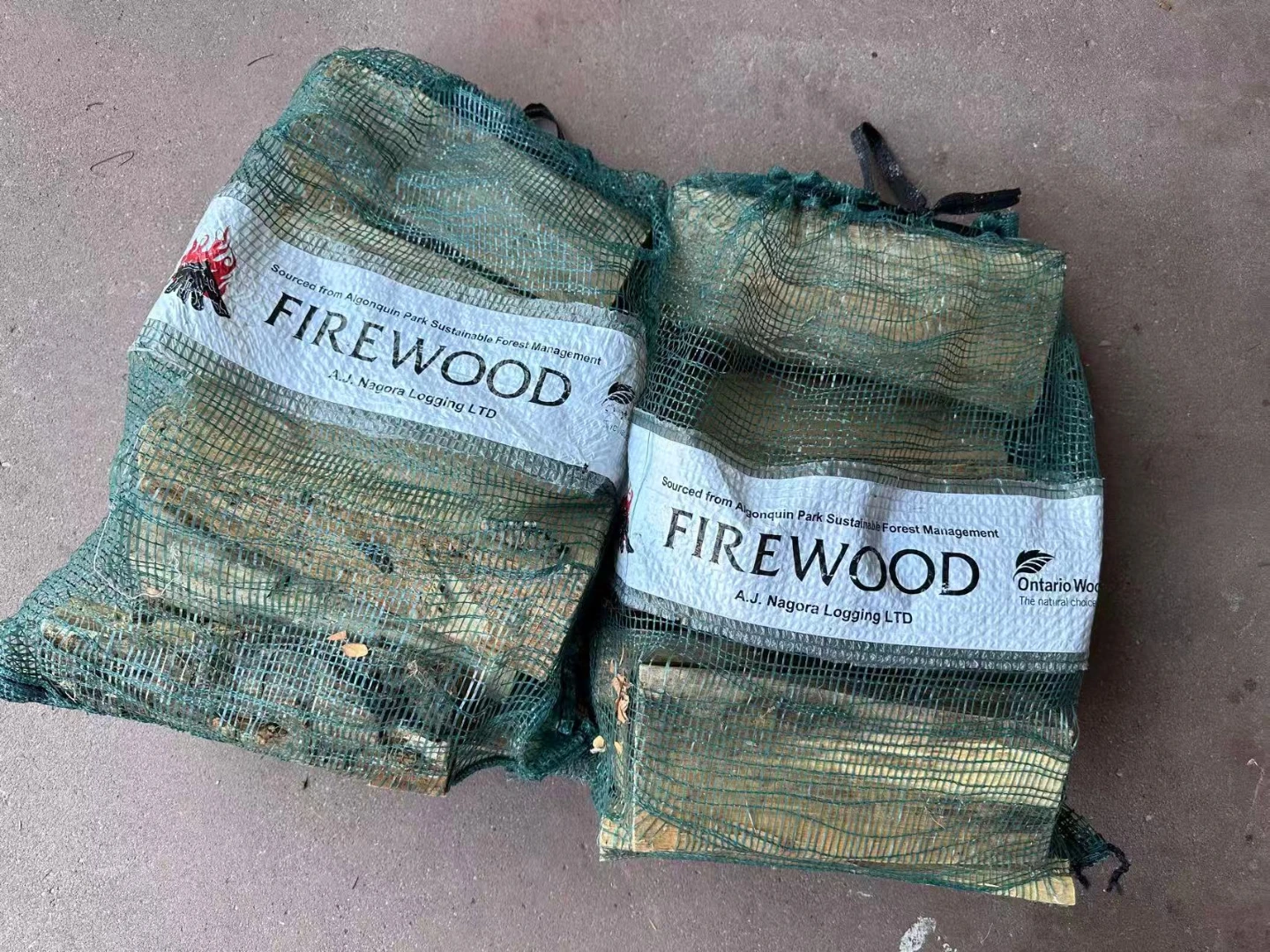 Two bags of firewood