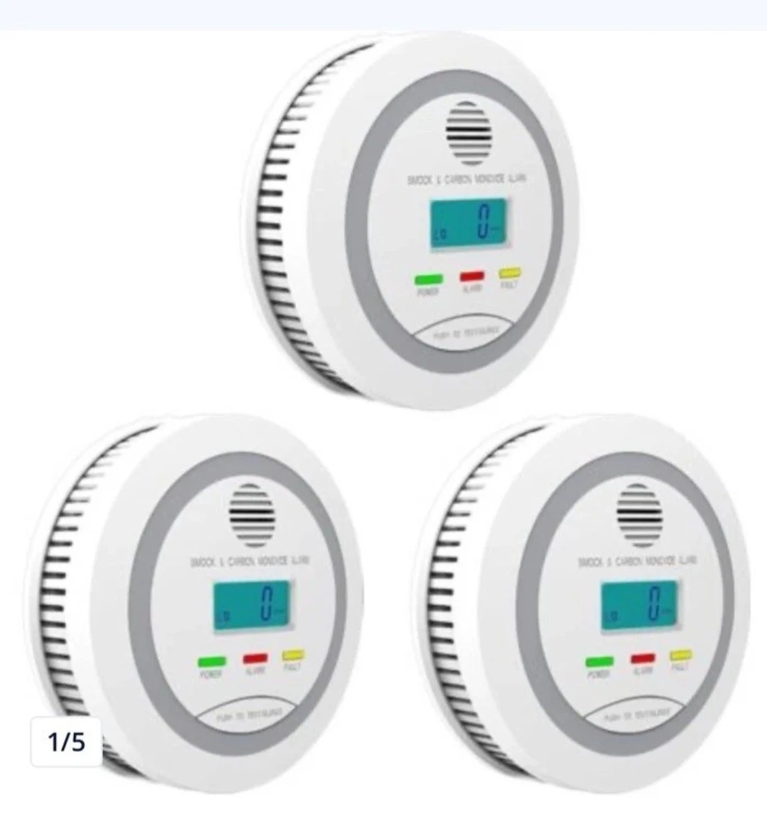 3 Pack Lot Photoelectric Smoke & Carbon Monoxide Detectors Alarm
