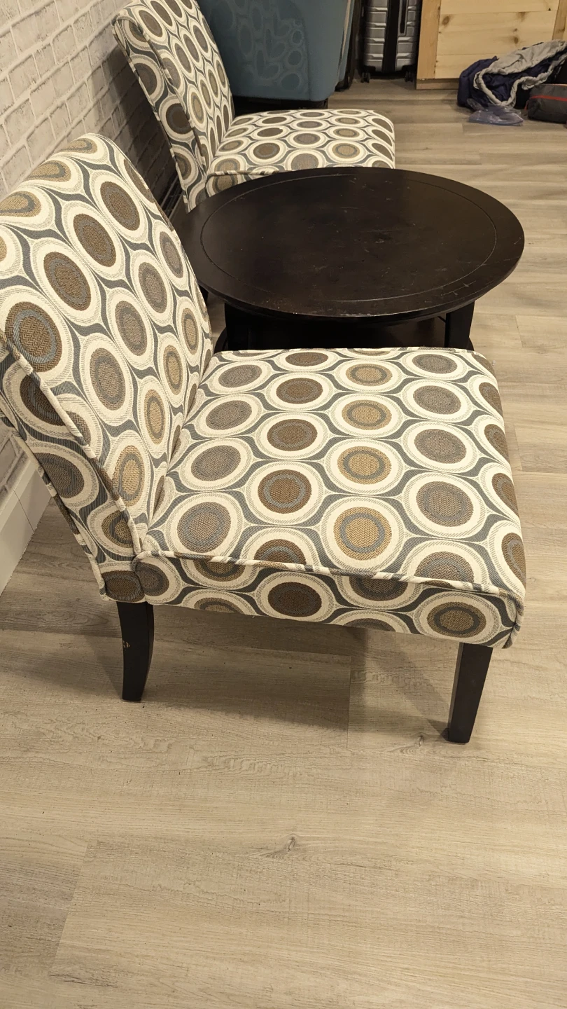 Patterned Accent Chair and Coffee Table Set - photo 3