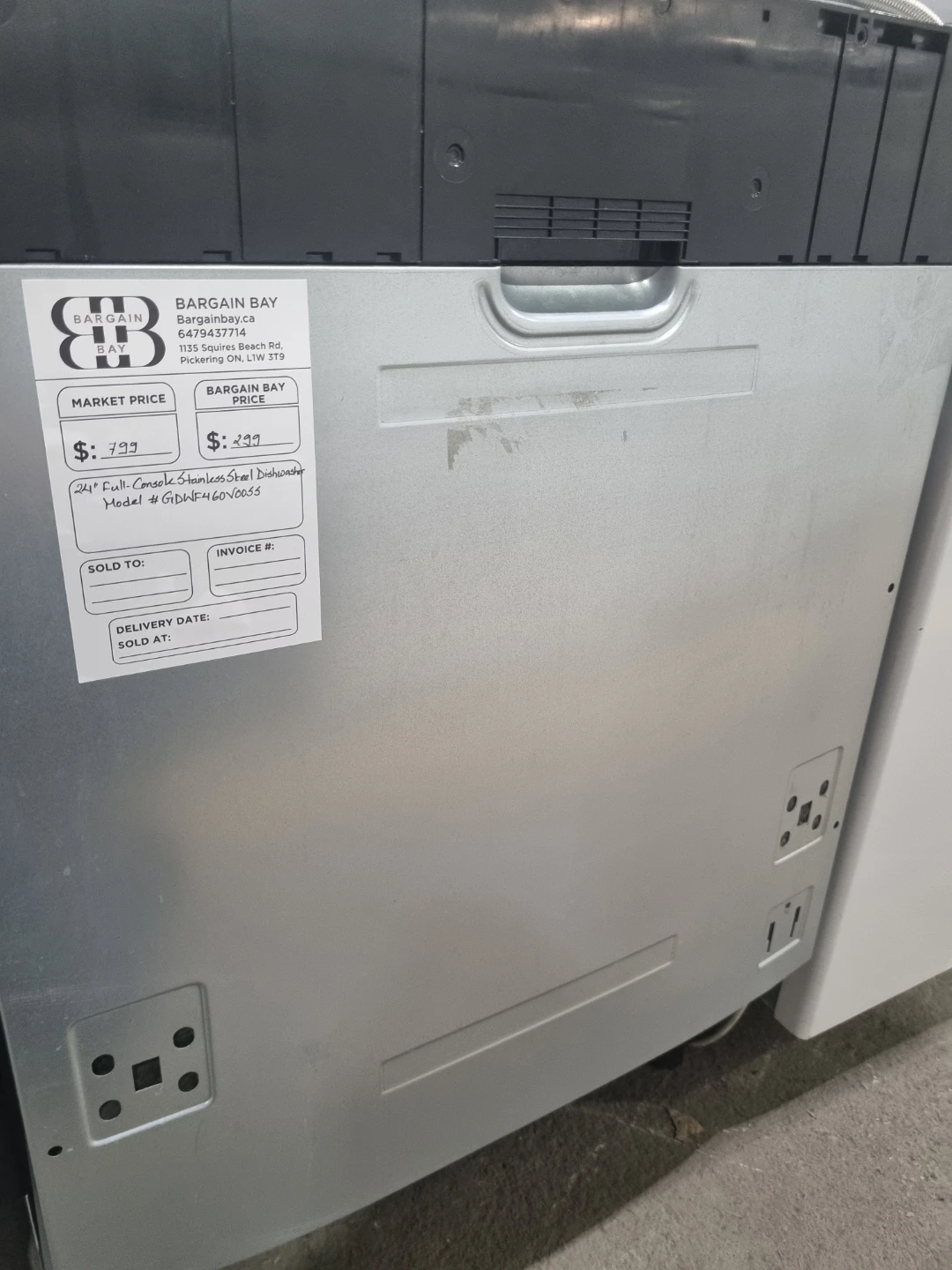 24" Full Console Stainless Steel Dishwasher
