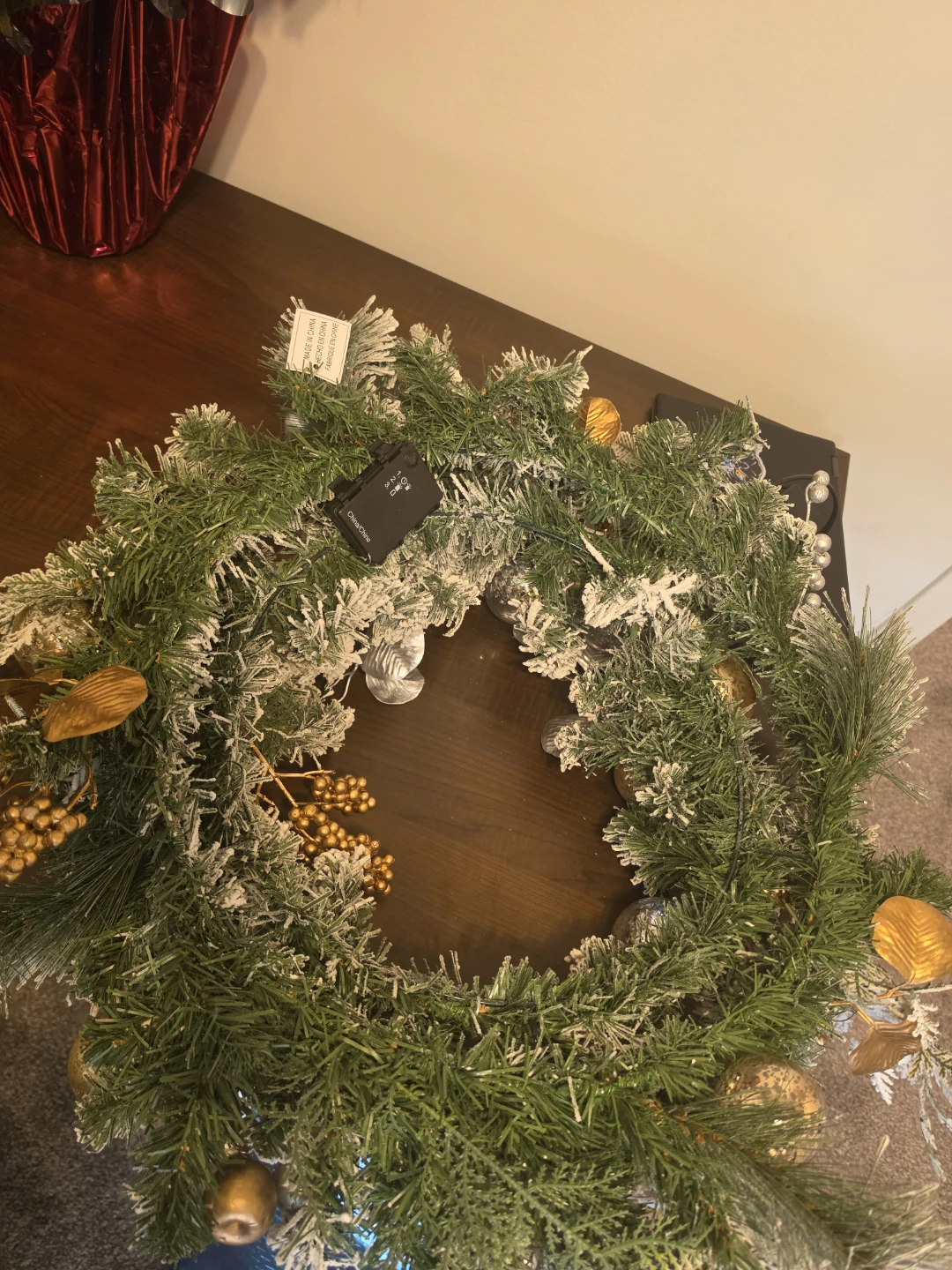Artificial Christmas Wreath with Ornaments - photo 3
