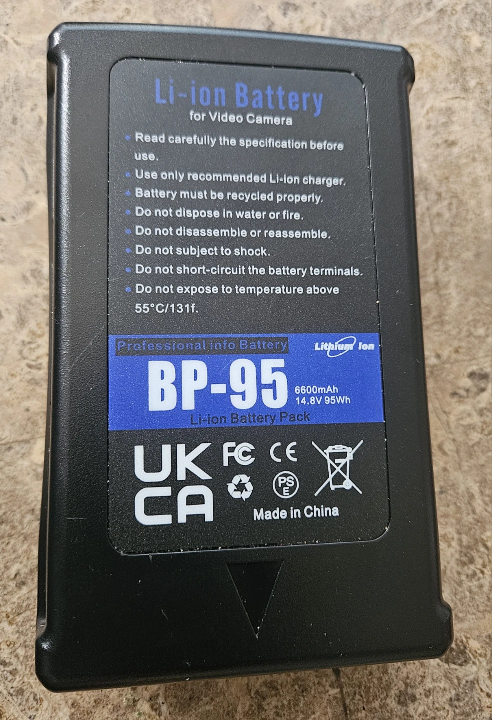 Li-ion Battery Pack BP-95 for Video Camera
