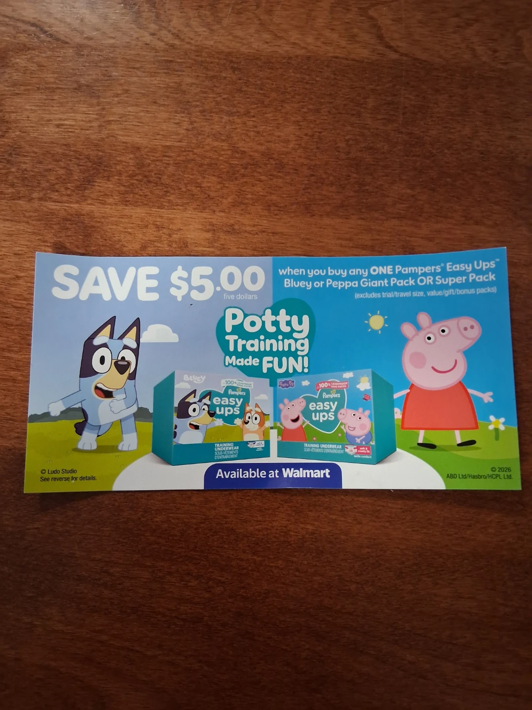 $5.00 off on Pampers Easy Ups