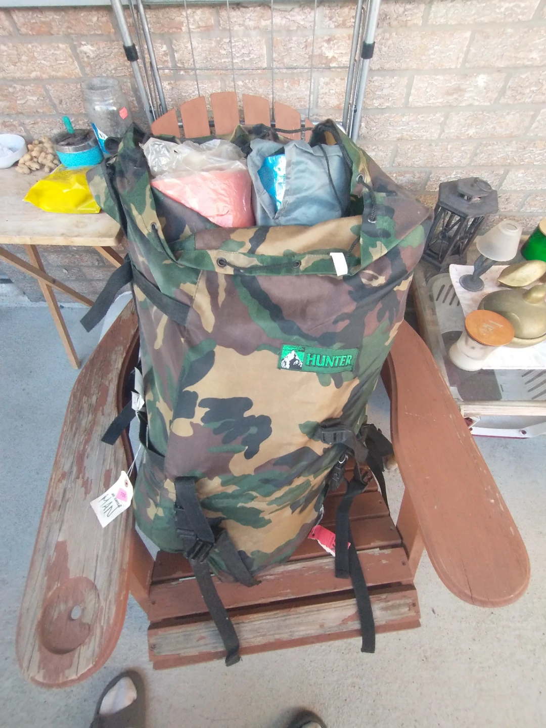 Hunter External Frame Camo Backpack, Used - photo 2