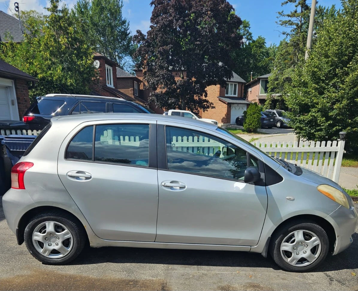 Silver Toyota Yaris Hatchback