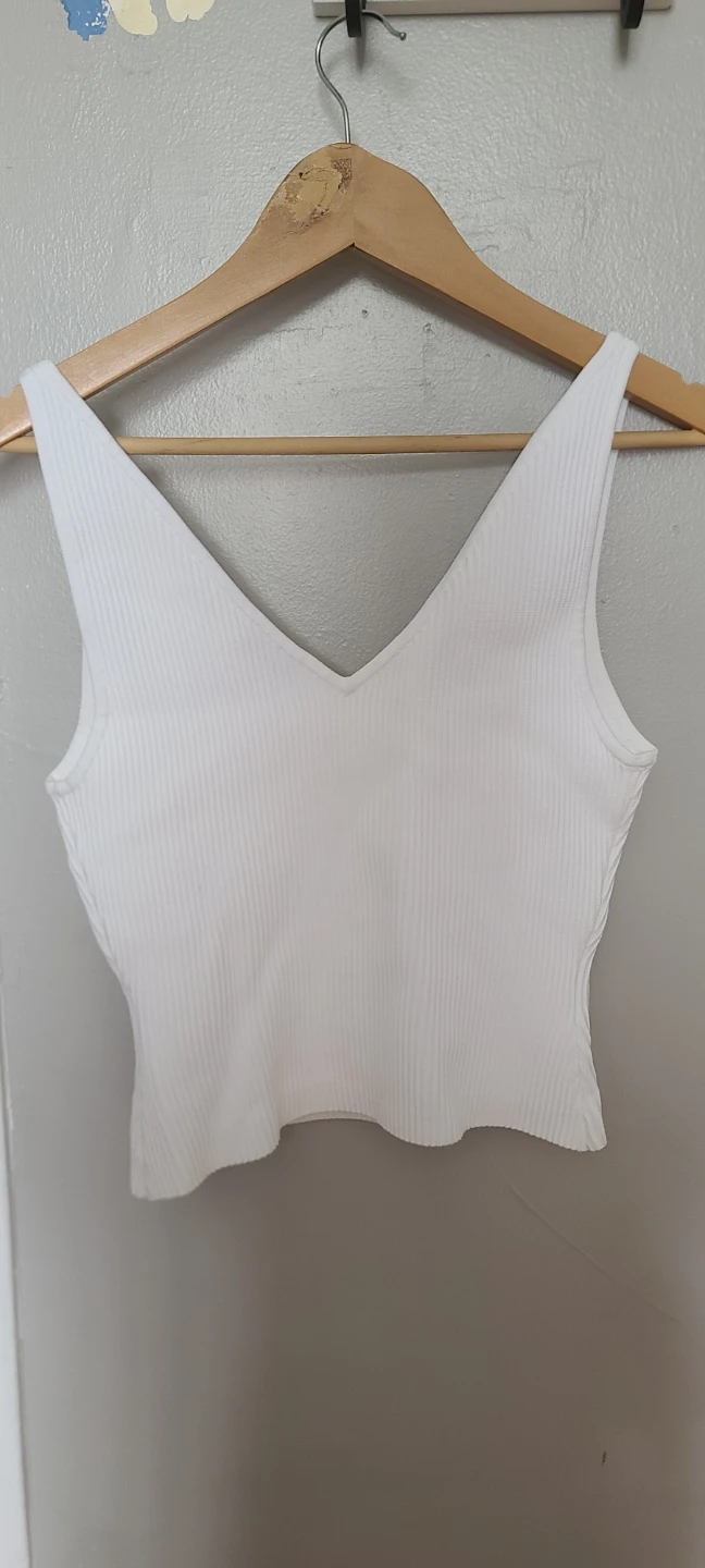 Babaton White Ribbed Tank Top - Size M - photo 2
