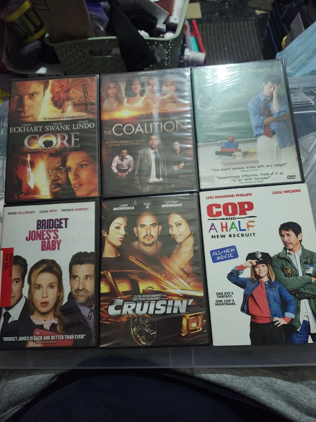 6 Movie DVDs: The Core, The Coalition, Cruisin', Bridget Jones's