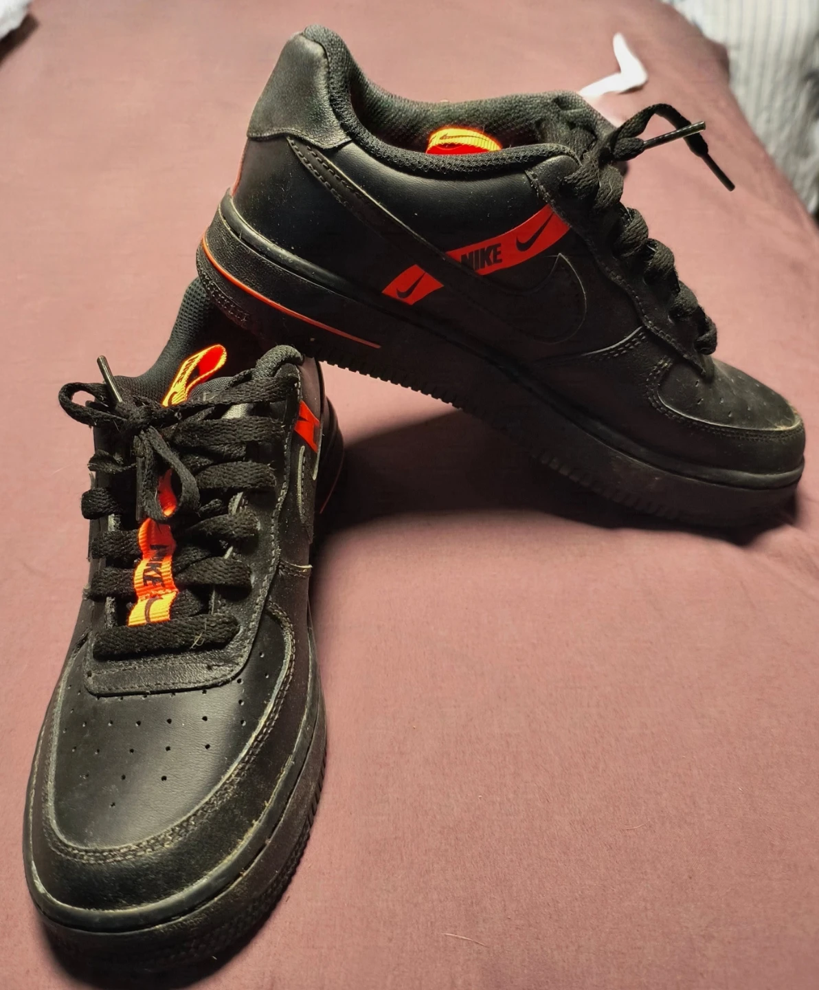 Nike Air Force 1 Black/Orange Shoes