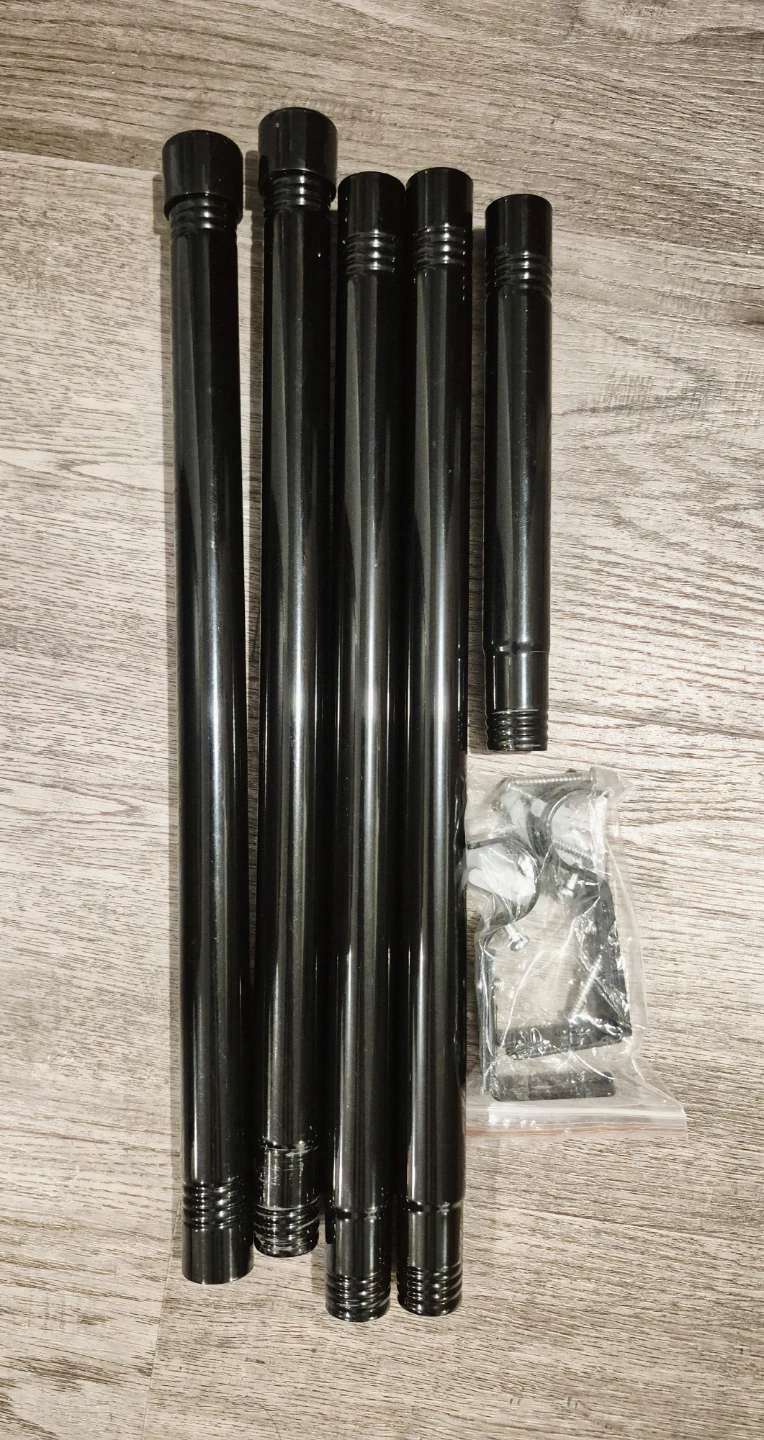 Black High Gloss Curtain Rods Adjustable 28"-62.5" - photo 3