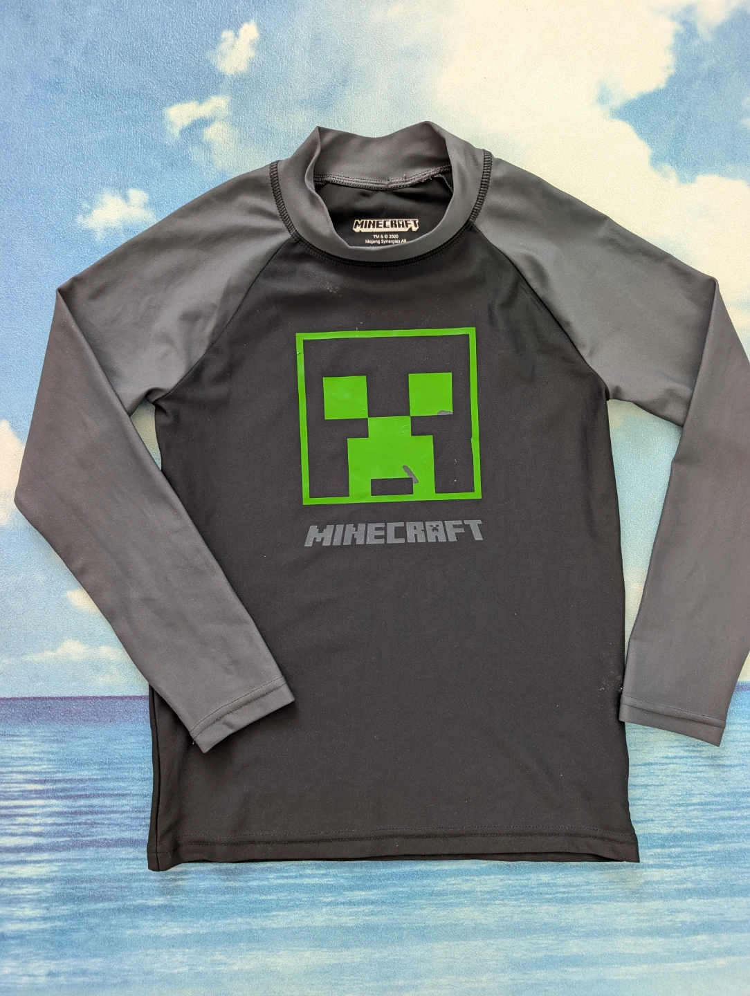 Minecraft Youth 8 Y.O Long Sleeve Swim Shirt