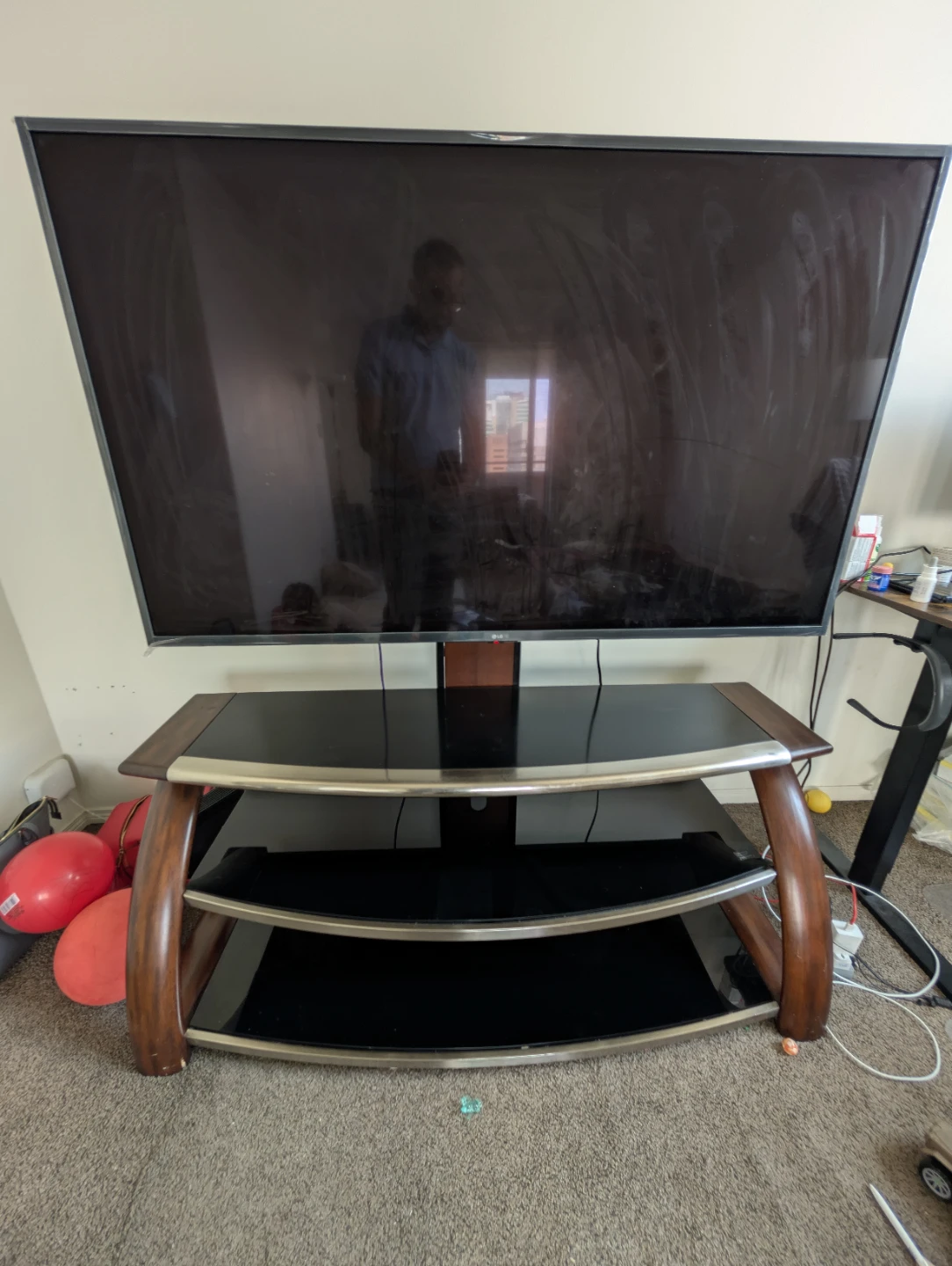 Wood and Glass TV Stand - photo 3