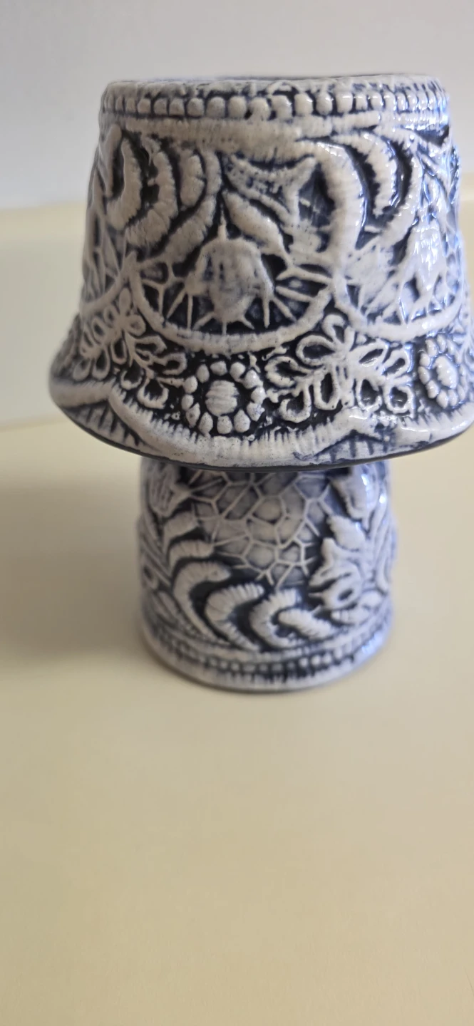 Fairy lamp Blue and White Ceramic 6 inches tall - photo 2