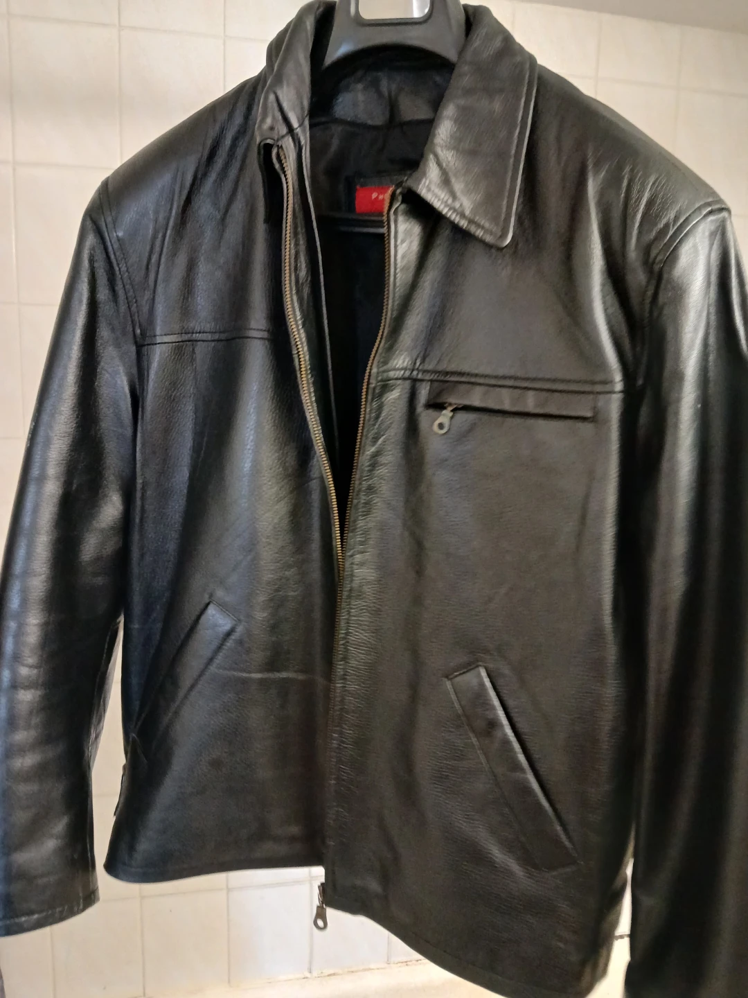 Philip Russel genuine leather motor biker style jacket XL