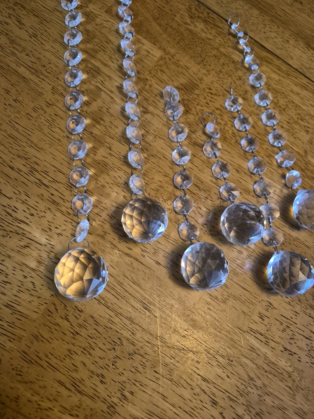 Misc. Lot of 6... 1 1/2" Crystal Glass Pendants - photo 2