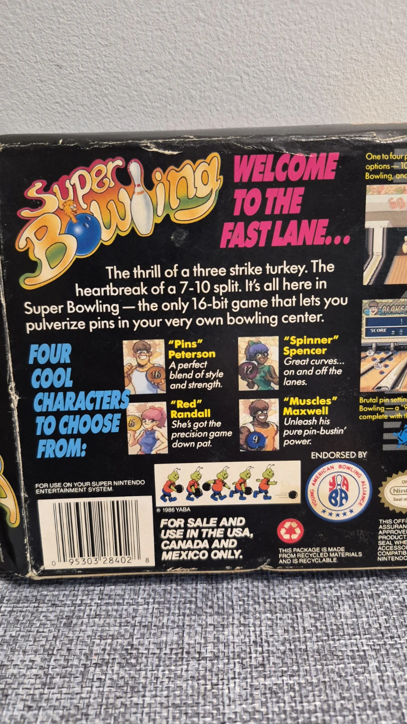Super Bowling Nintendo Super Nintendo Game - photo 4