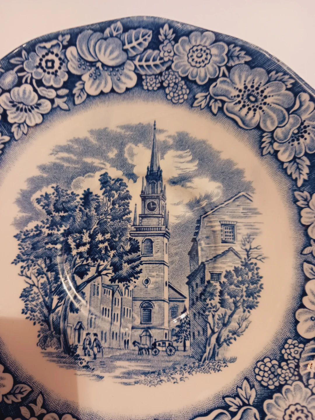 Liberty Blue Historic Colonial Scenes Old North Church Plate - photo 3