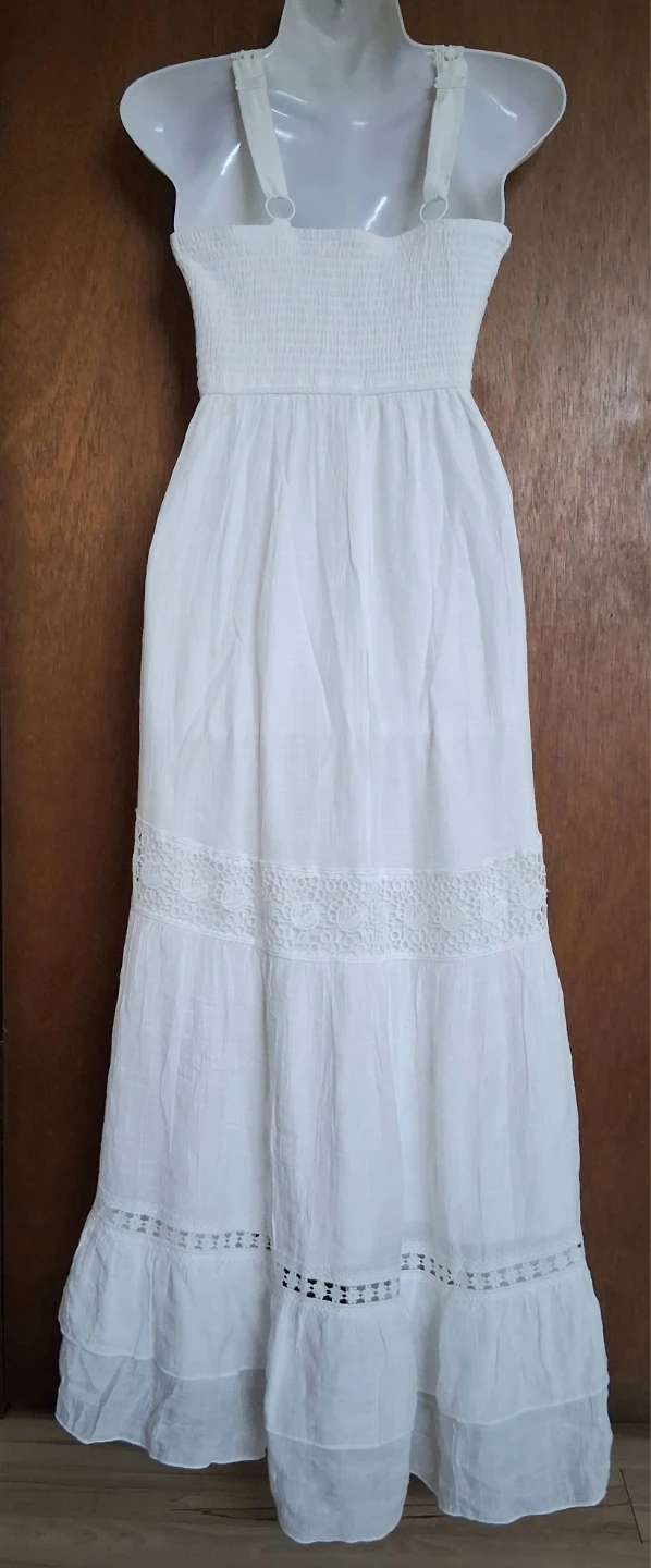New White sleeveless eyelet lace maxi dress - photo 2