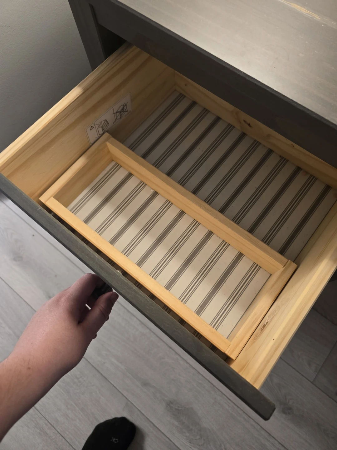 Grey 2-Drawer Nightstand - photo 2