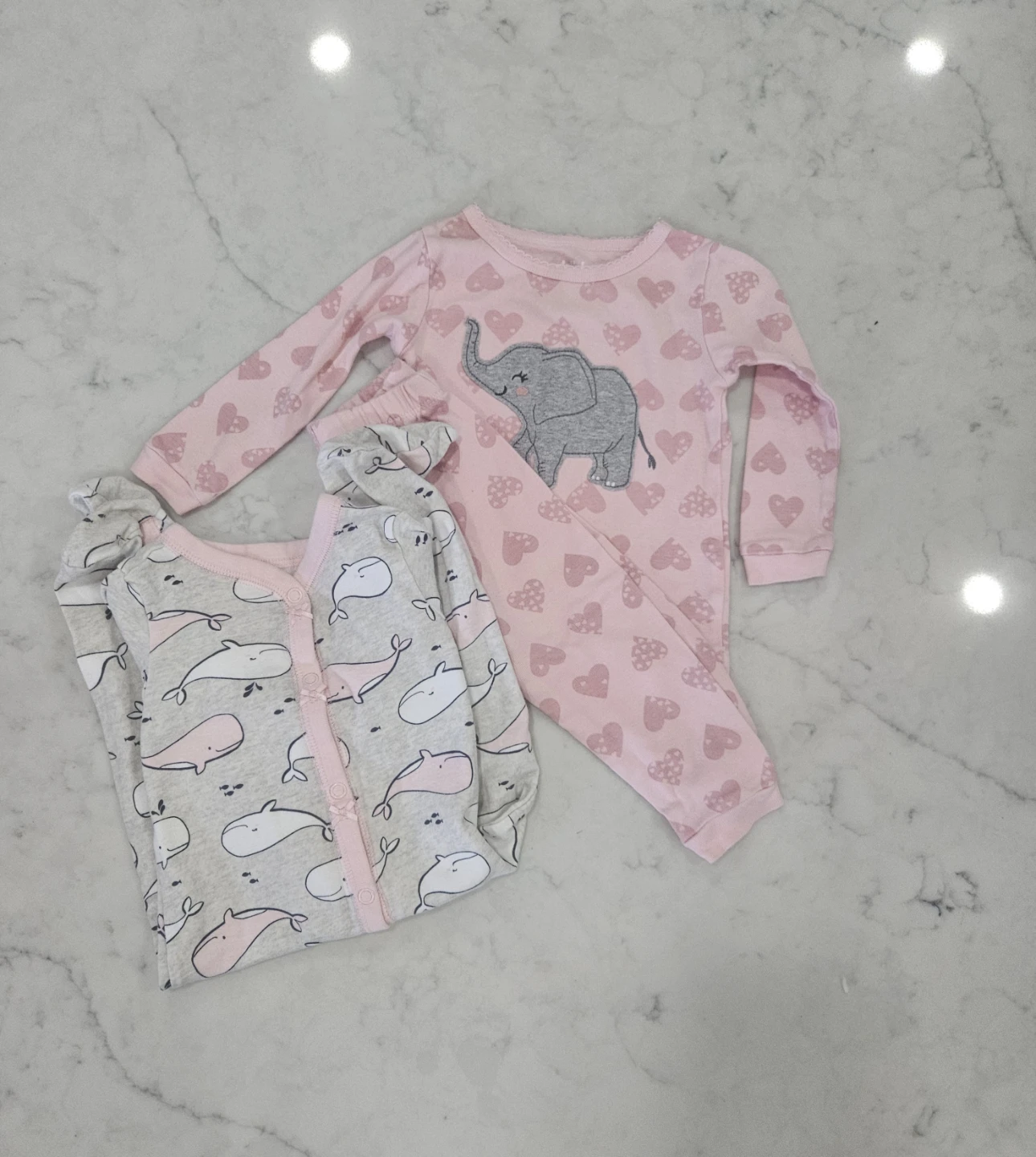 Carters Baby Girl Sleepers (2 pc)