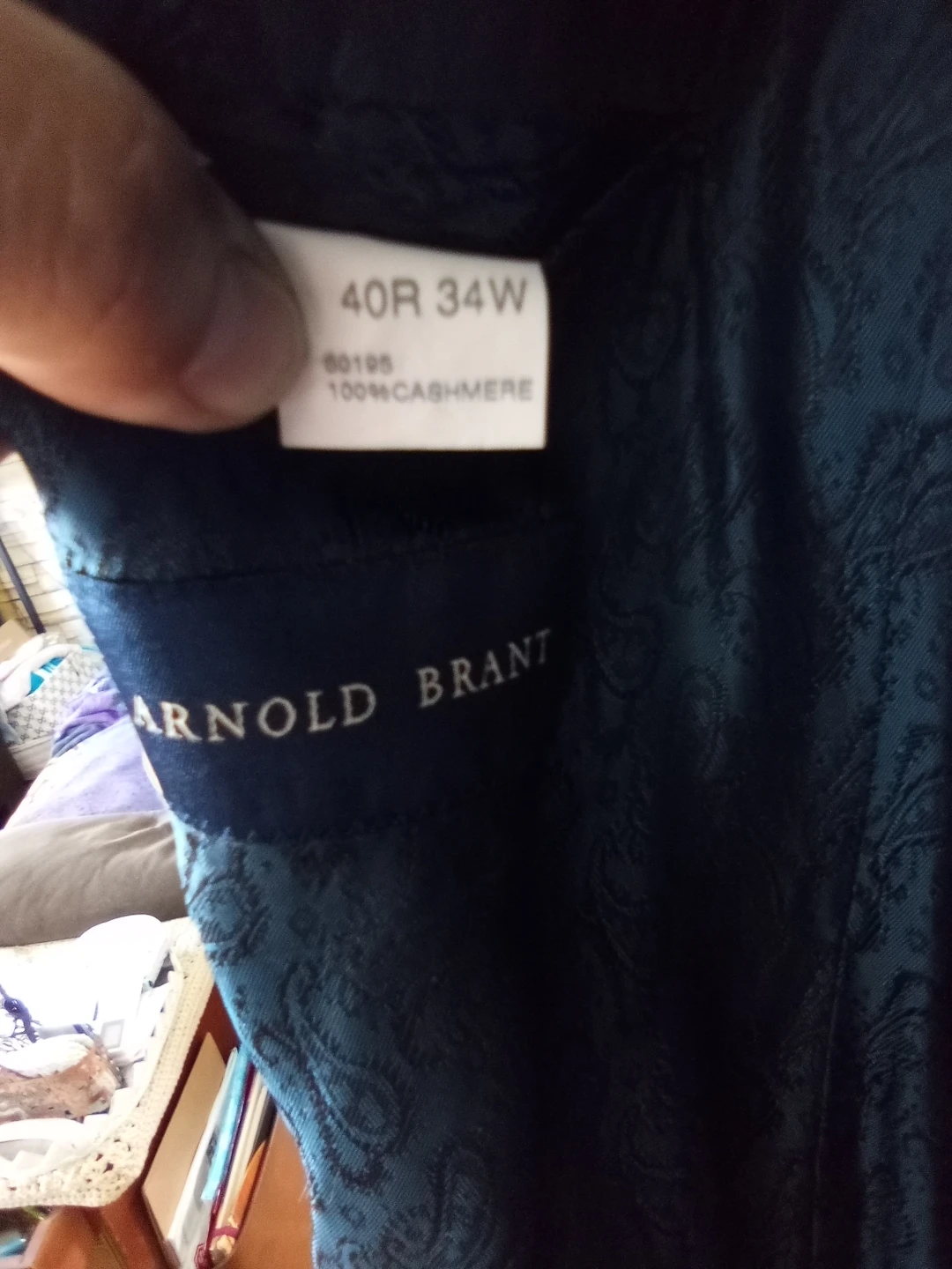 Arnold Brant Pinstripe Suit Jacket - 40R 34W