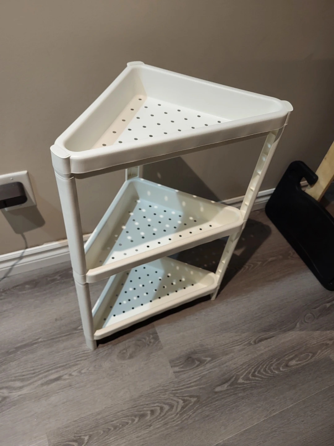 White 3-Tier Ikea Vesken Corner Shelf