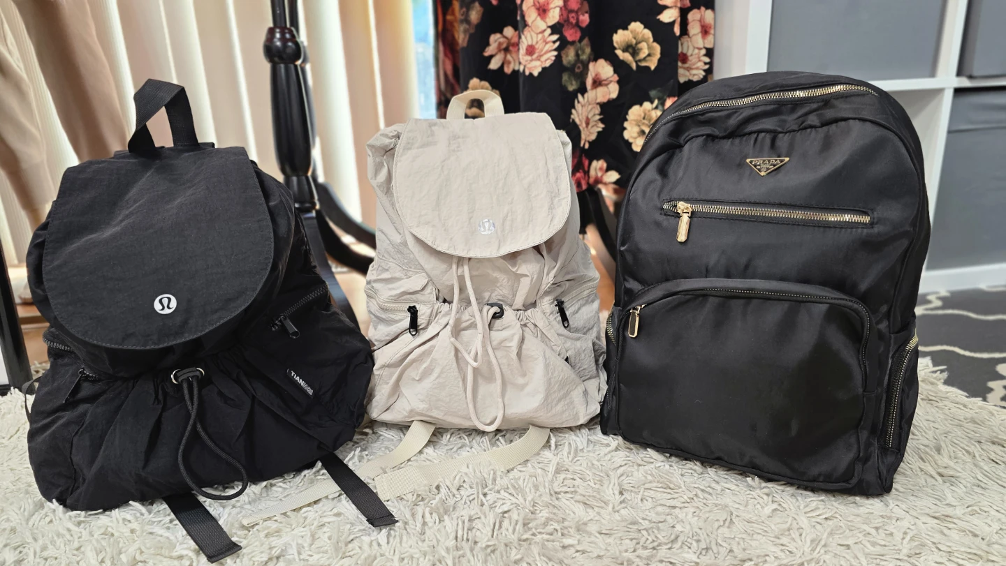 Lululemon and Prada Backpacks