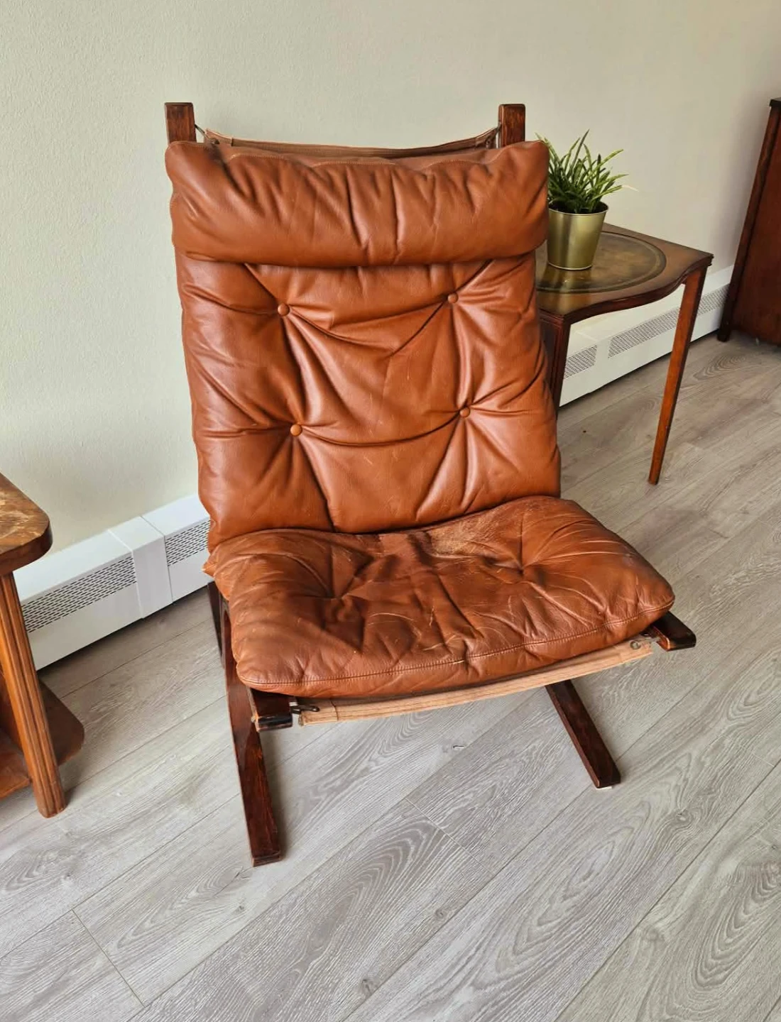 MCM Westnofa Designer Bentwood Lounge Chair With Orange Leather - photo 2