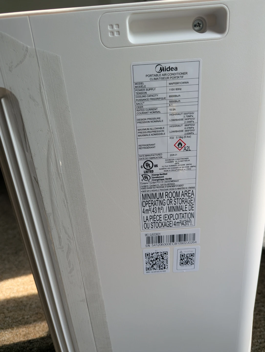 Midea 8,500 BTU (5,000 SACC) Smart Portable AC / Dehumidifier - photo 3