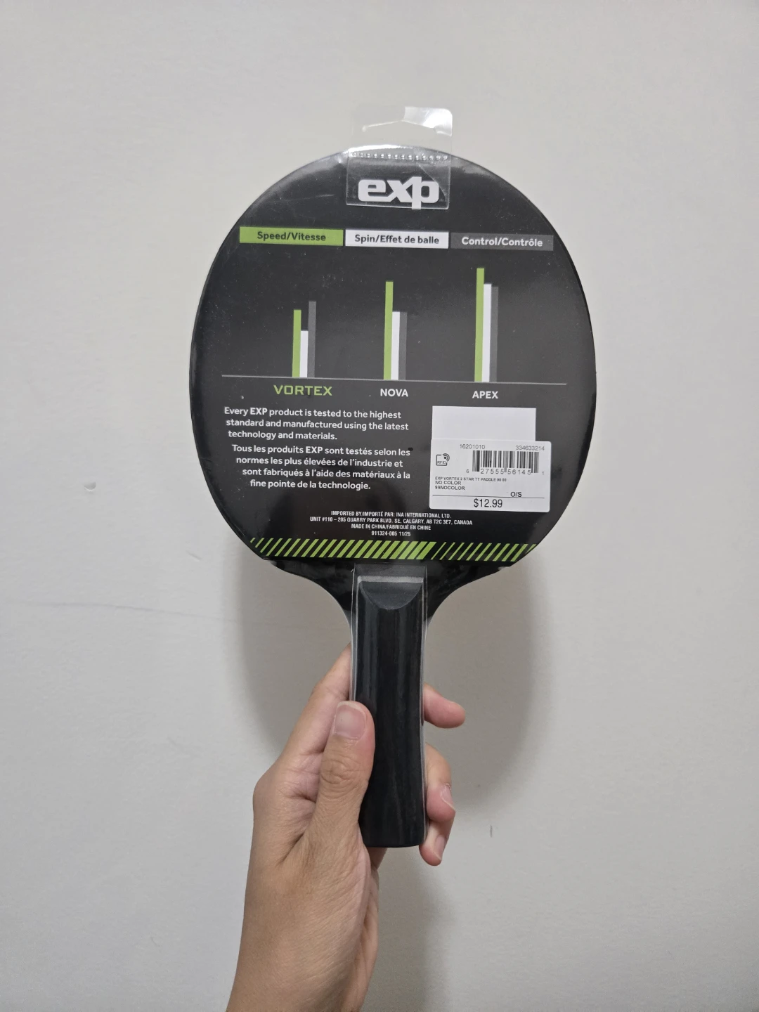 EXP Vortex Table Tennis Paddle and 6 Training Bal Setls - photo 2