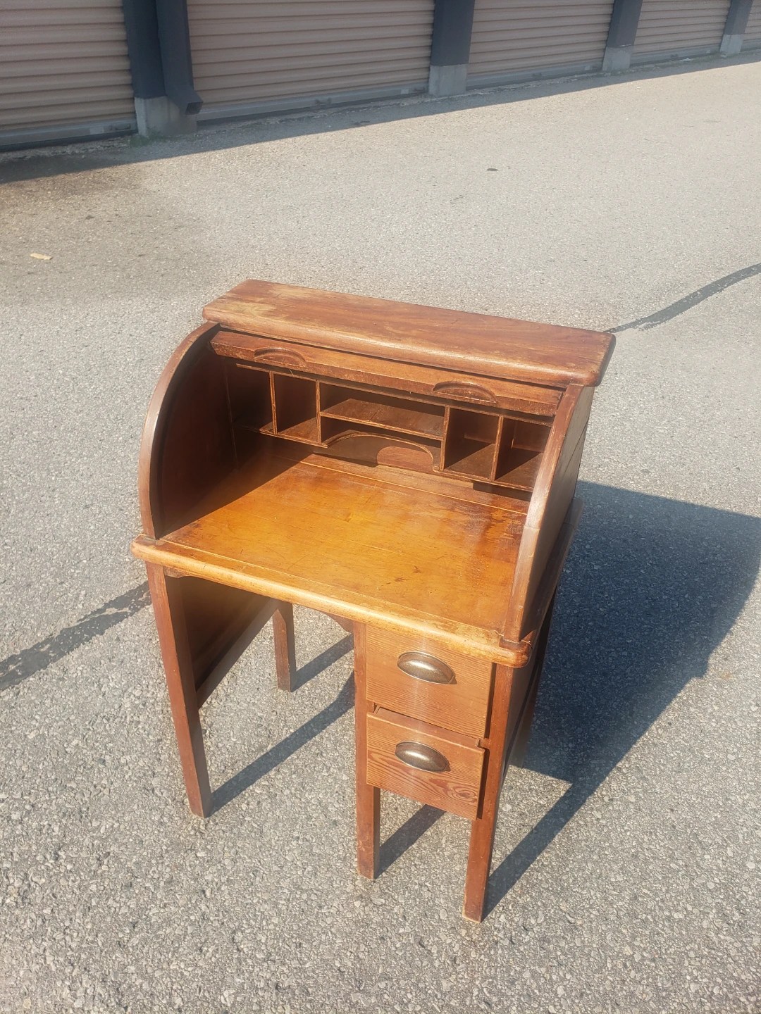 Vintage Oak Roll Top Desk - photo 2