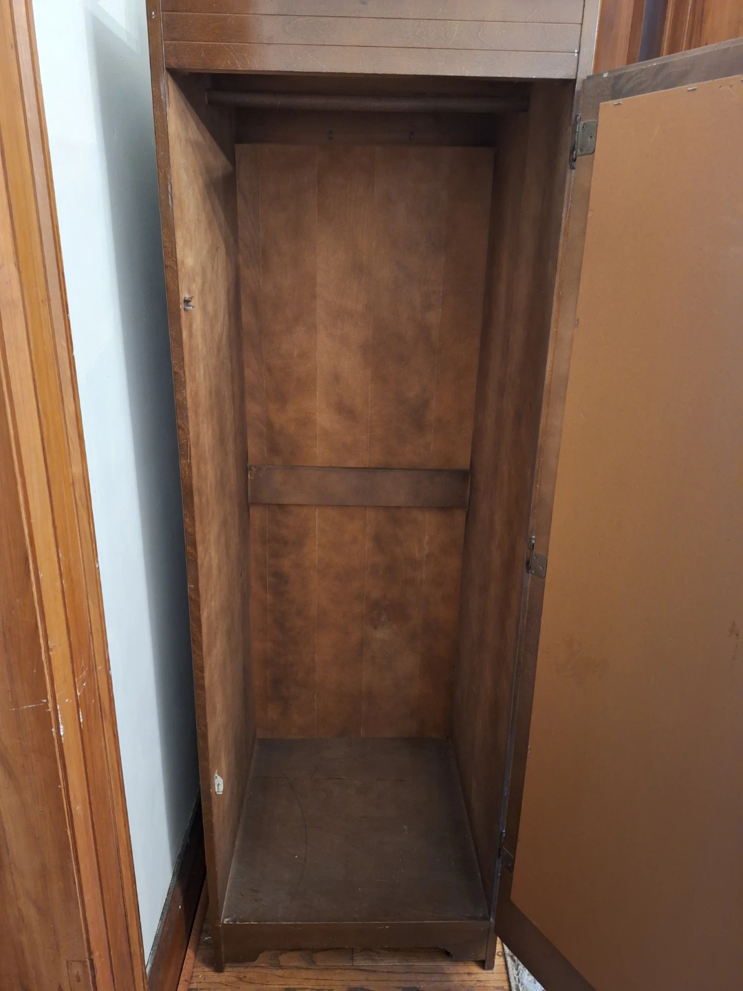 Wooden Armoire with Mirrored Door