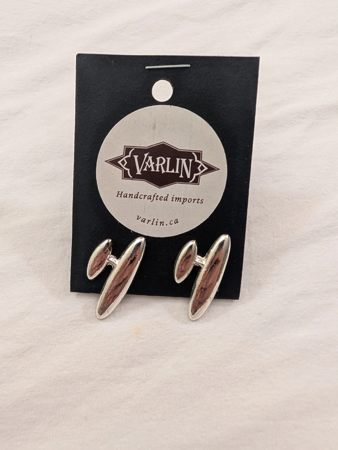 Varlin Handcrafted Imports Silver Tone Earrings