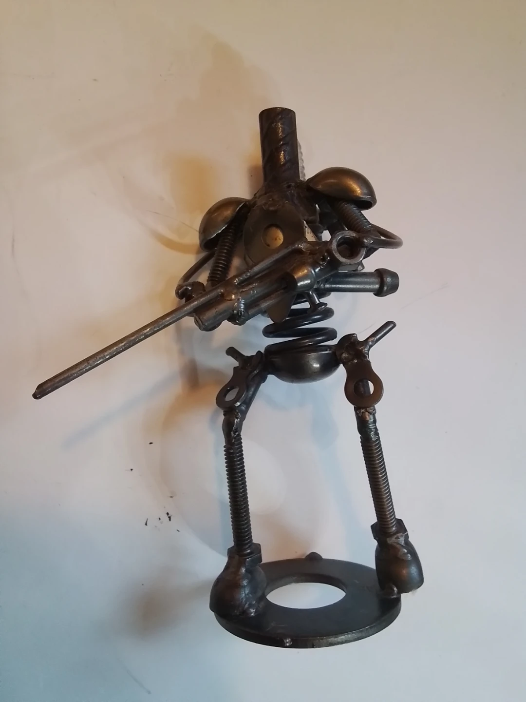 Handcrafted Steampunk Metal Sniper Sculpture - photo 5