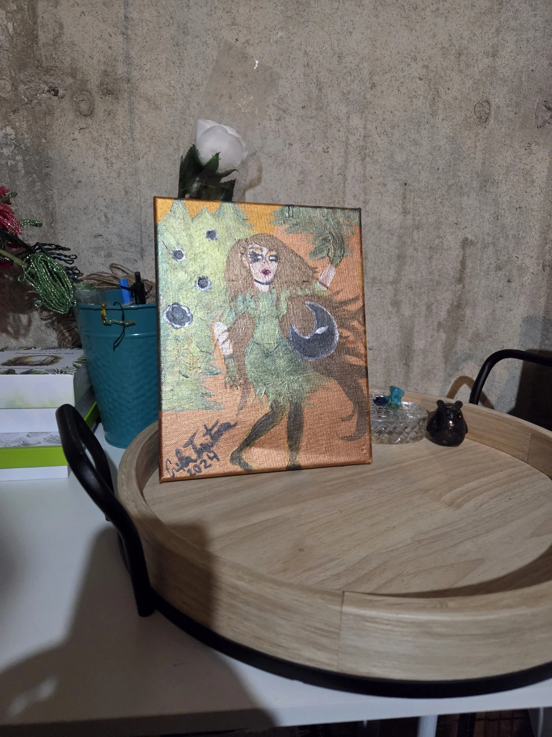 Original Painting of Woman with Moon - photo 4