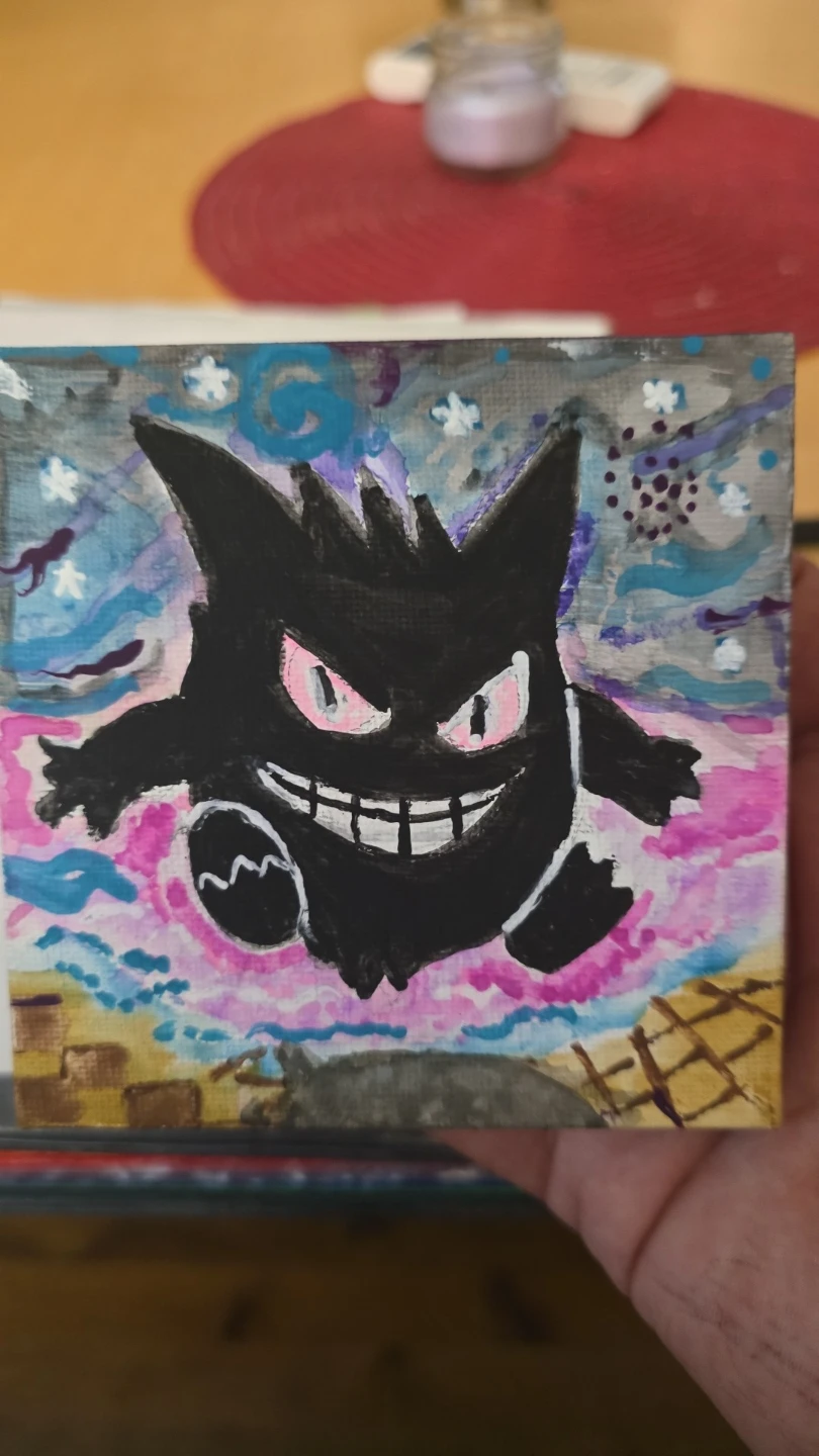 Hand-painted Gengar Canvas - photo 4