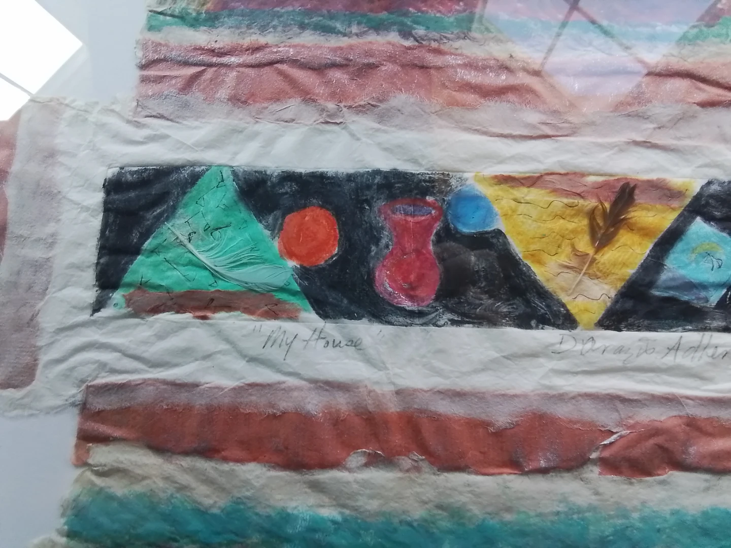 Marlene D'Orazio Adler Original 1996 Mixed Media Art "My House" - photo 4