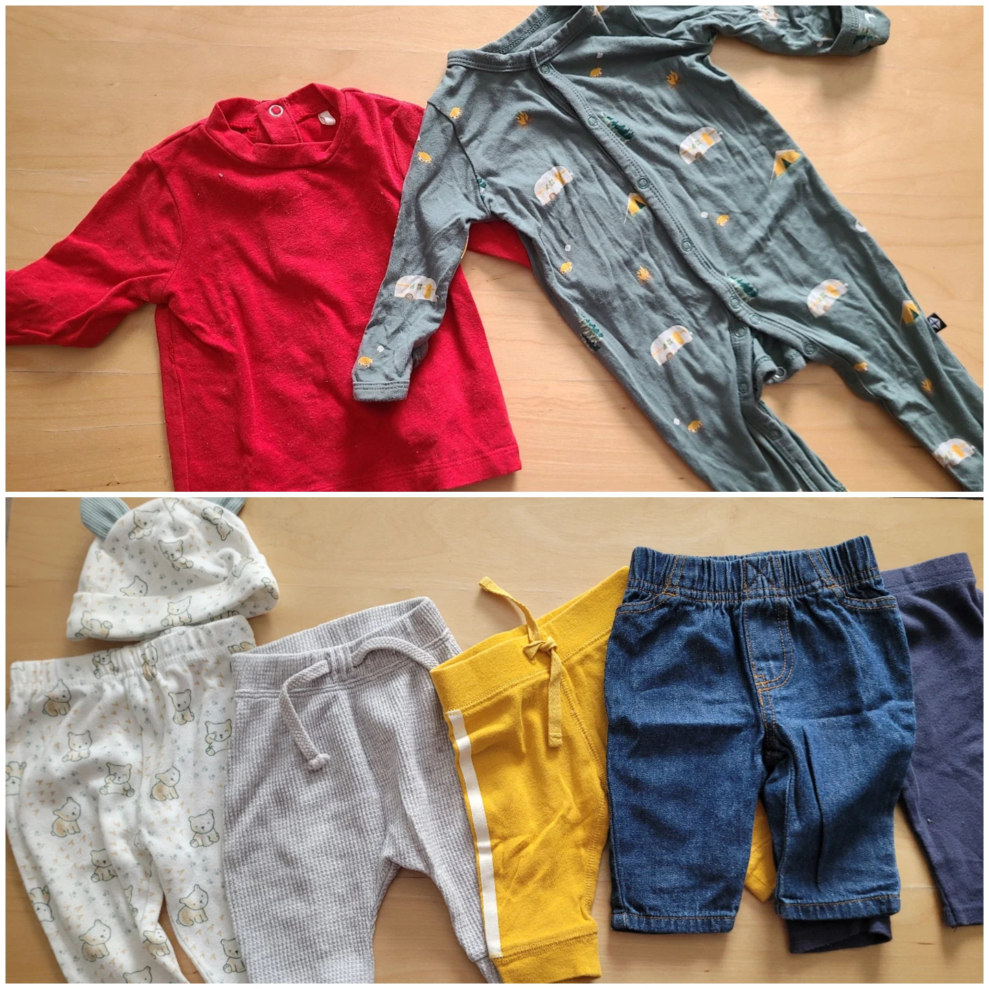 3M Baby Clothes Bundle - Pants, Hat, Top & Sleepsuit