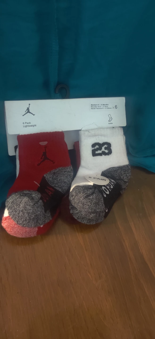 Jordan Baby Socks 6 Pack Newborn 6-12 Months - photo 2