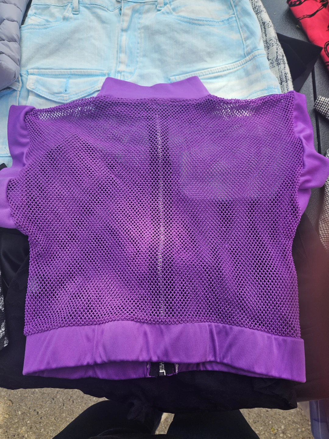 Love Purple Mesh Zip-up Vest Size M - photo 2