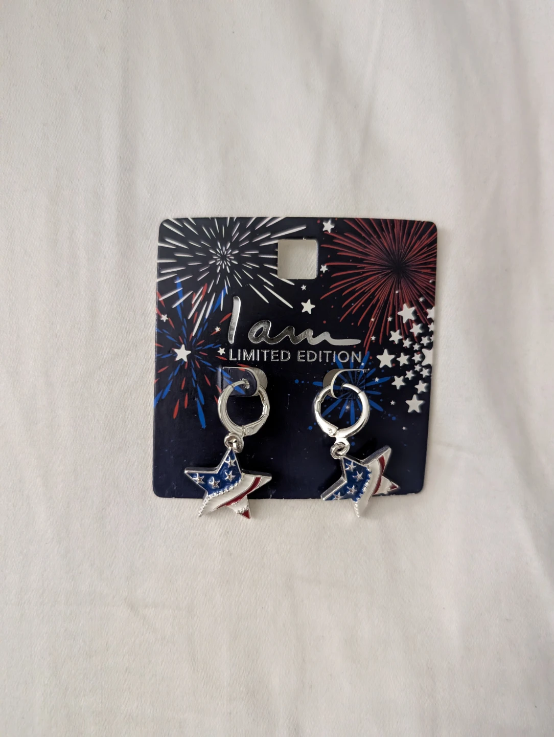 Brand new I am Limited Edition US Patriotic Star Earrings