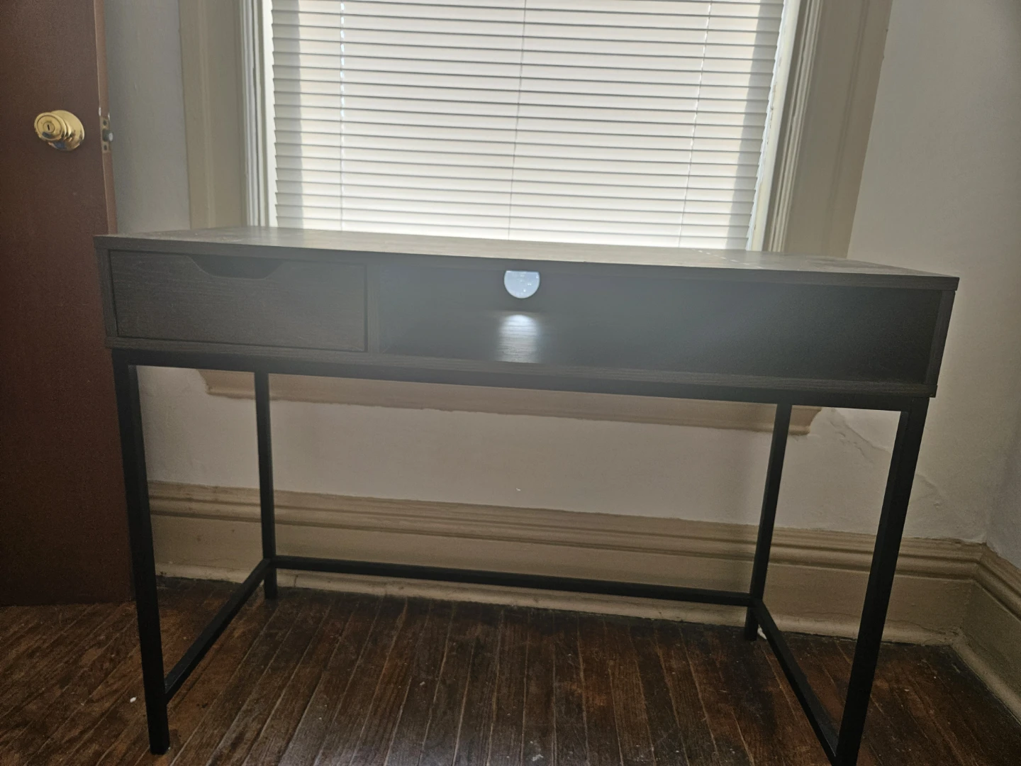 Dark Wood Desk with Drawer