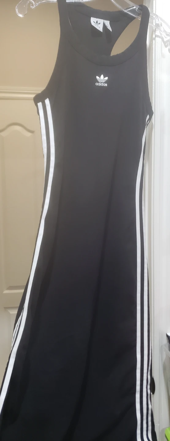 Adidas Black Dress with White Stripes