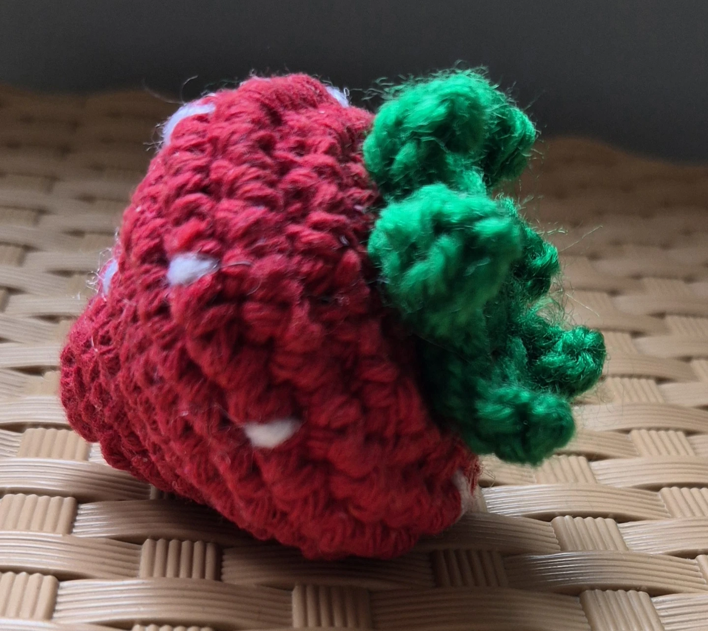 Crocheted Strawberry Keychain Charm - photo 4