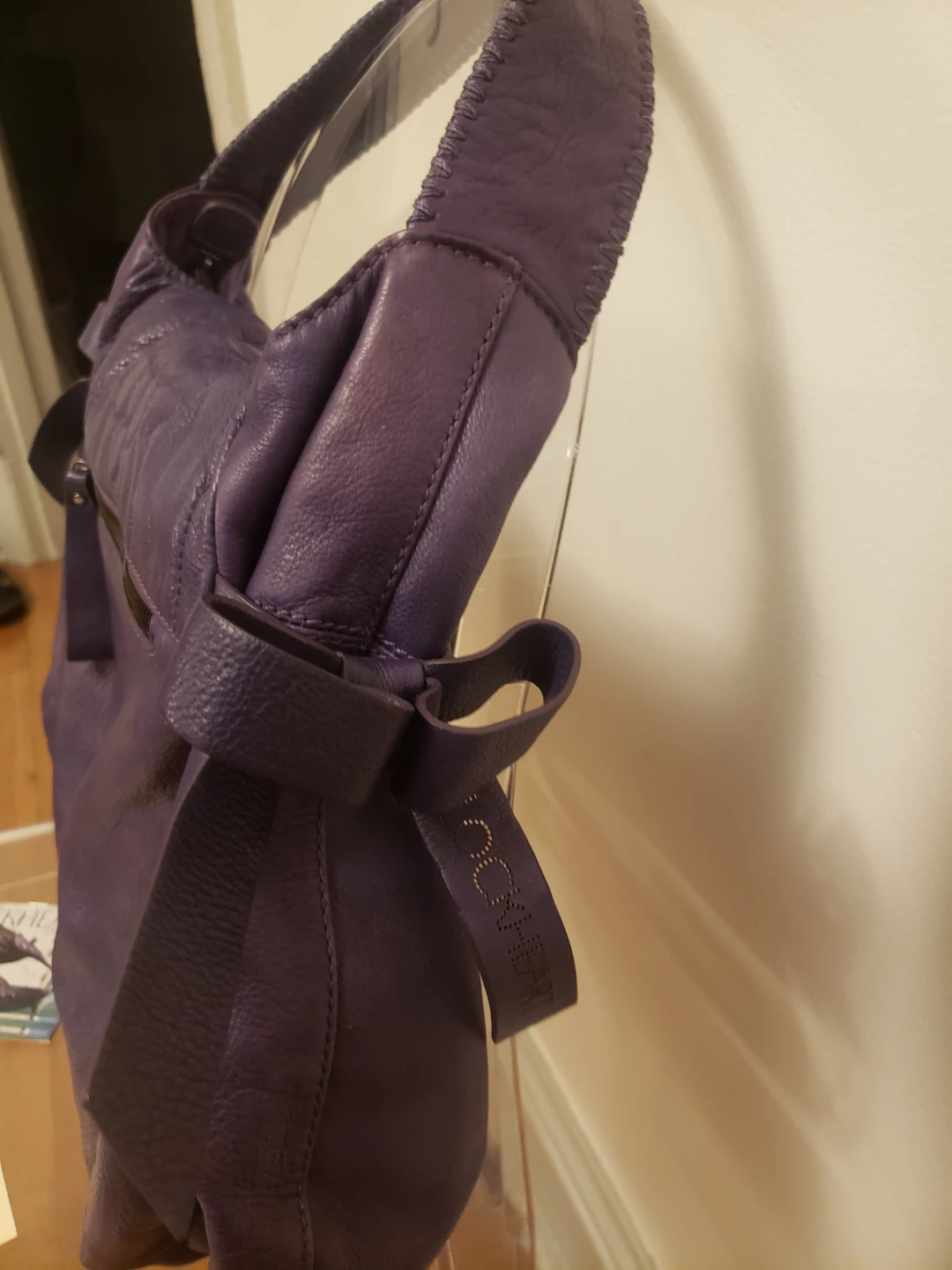 Vintage Lockheart dark purple leather purse - photo 5