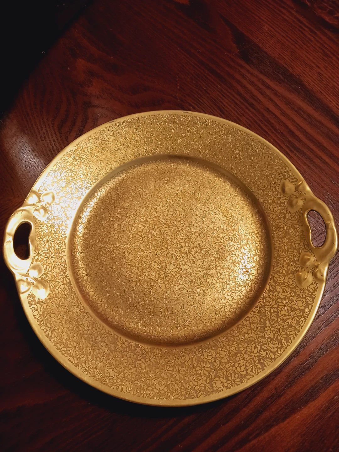 24K Gold Thomas Bavaria  Floral Serving Platter - photo 2