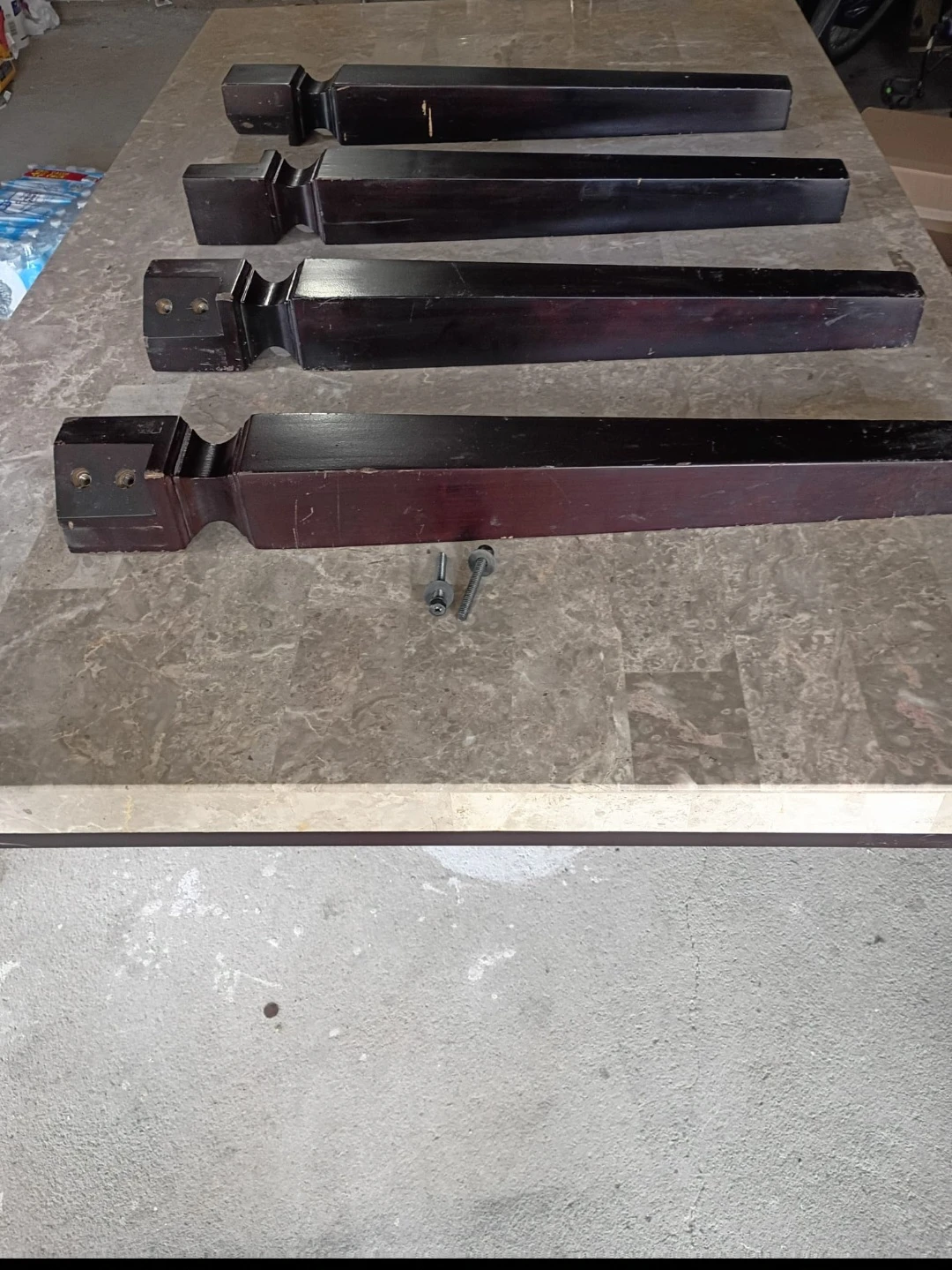 Granite table top with solid wood base - photo 3