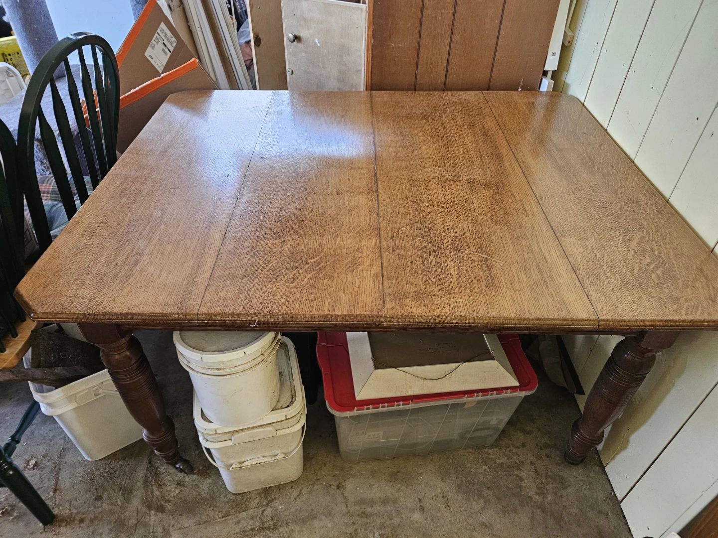 Solid oak dining room table