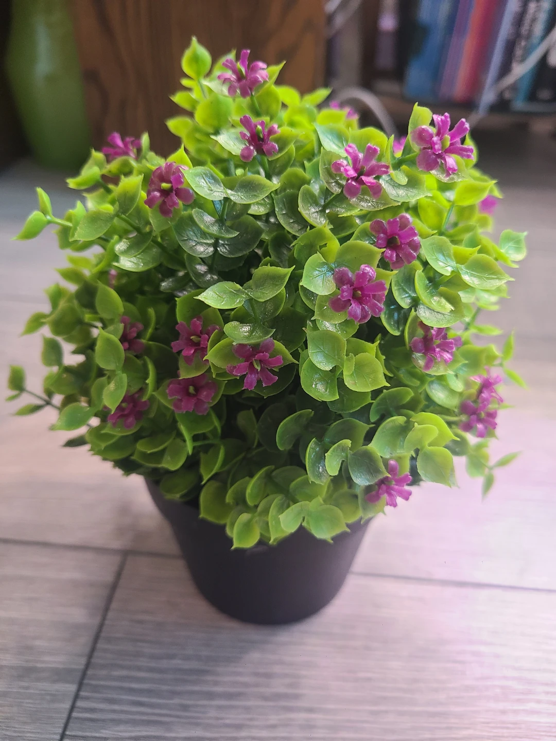 Artificial Potted Plant with Purple Flowers #free